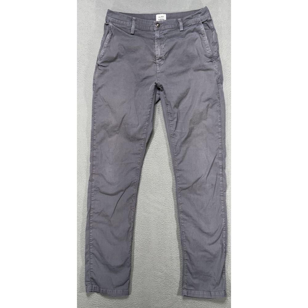 Flint And Tinder Pants Mens Sz 29x31 Gray Tapered Chino Stretch Casual Preppy